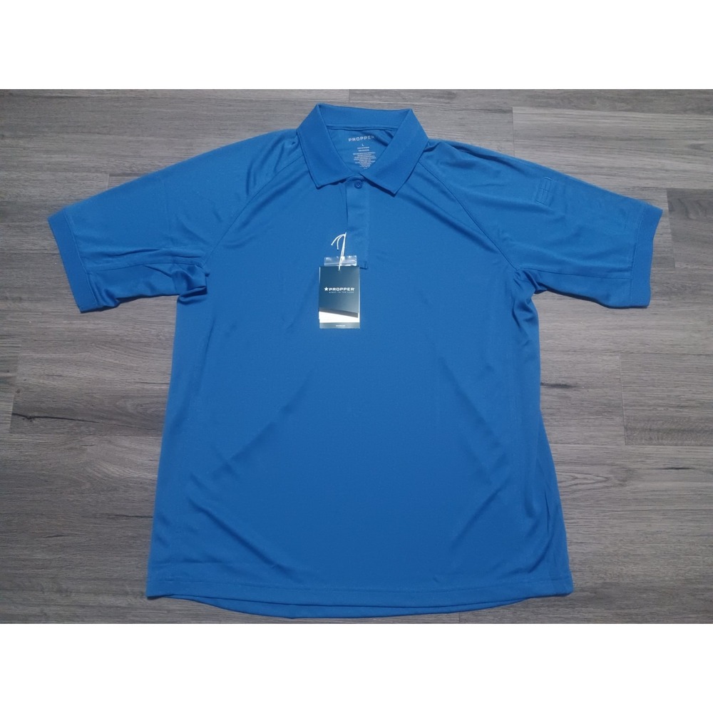NWT Propper Men's Cobalt Blue Snag Free Polo Uniform Pen Pocket Shirt Size Large